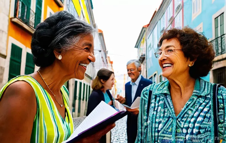 문해교육사와 학습 목표 성공 사례 - **Prompt 1: The Ageless Learner in Lisbon**
A vibrant, realistic image of a diverse group of Por...