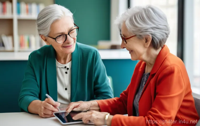 문해교육사 자격증 독학 가능성 - **"A vibrant and inclusive adult literacy classroom scene. A diverse group of four adult students, a...