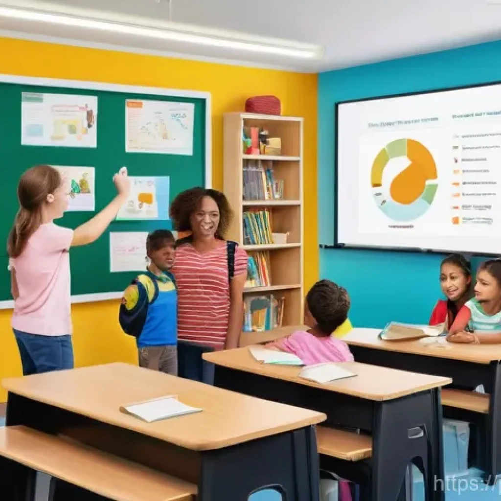 문해교육사와 성과보고서 작성법 - **Prompt:** A heartwarming and brightly lit scene inside a modern, colorful community learning cente...