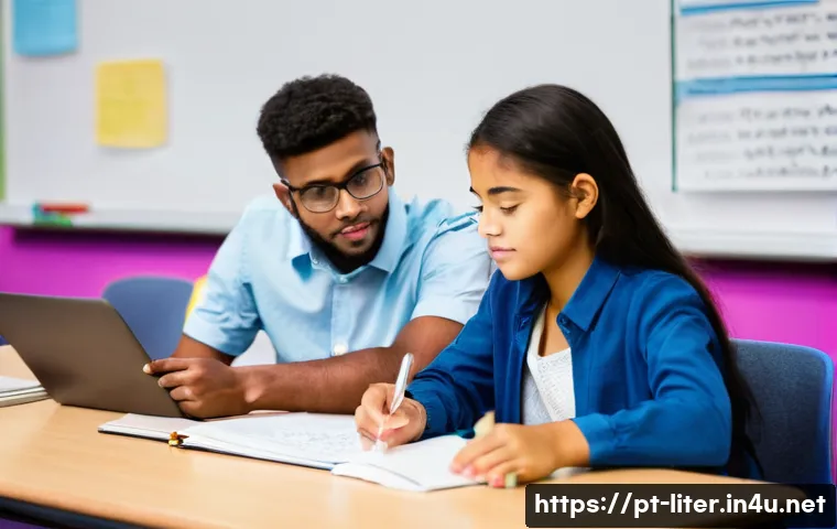 문해교육사와 직업 윤리의 중요성 - **Prompt 1: Empowering Digital Literacy in Adults**
A warmly lit, modern adult education classro...