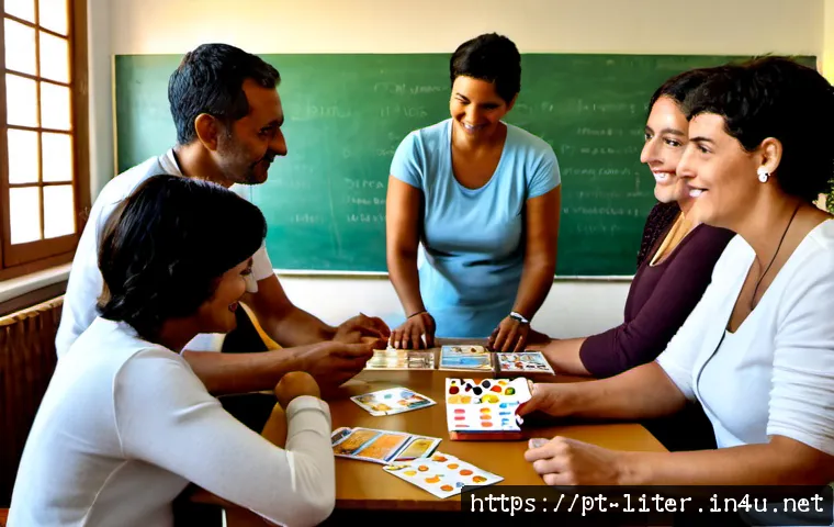 문해교육사와 실무 경험 이야기 - Photorealistic documentary-style scene in a welcoming adult literacy classroom in Lisbon, Portugal, ...